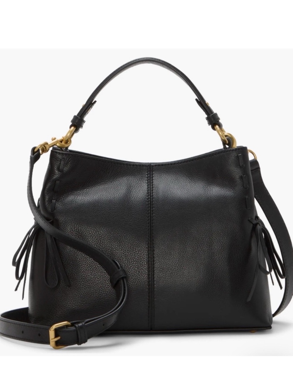 Vince Camuto Sabra Bow Leather Crossbody Satchel NEW! Black purse Coquette bows